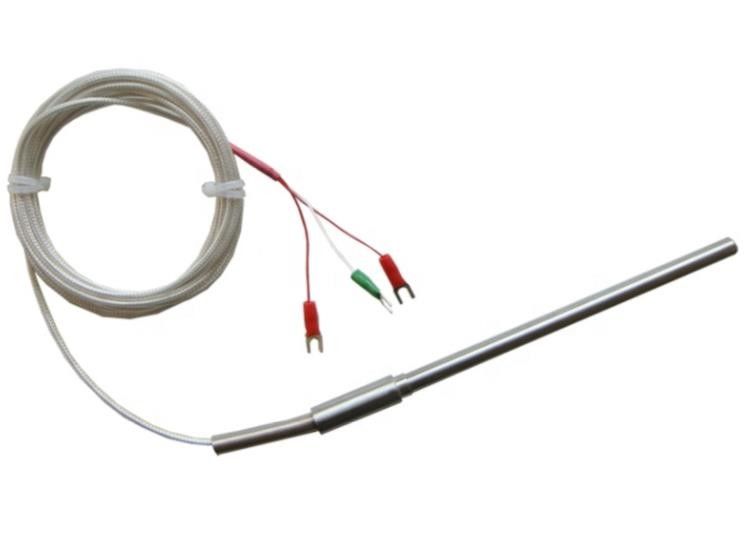 6mm Dia Temperature Sensor Pt 100 tipo di alta precisione E J K di RTD di 3 cavi